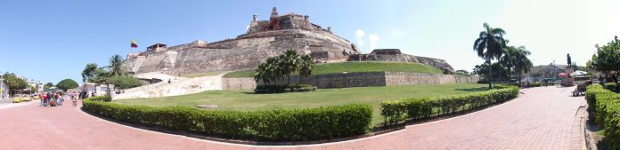 Vista do Castillo San Felipe em Cartagena das Indias