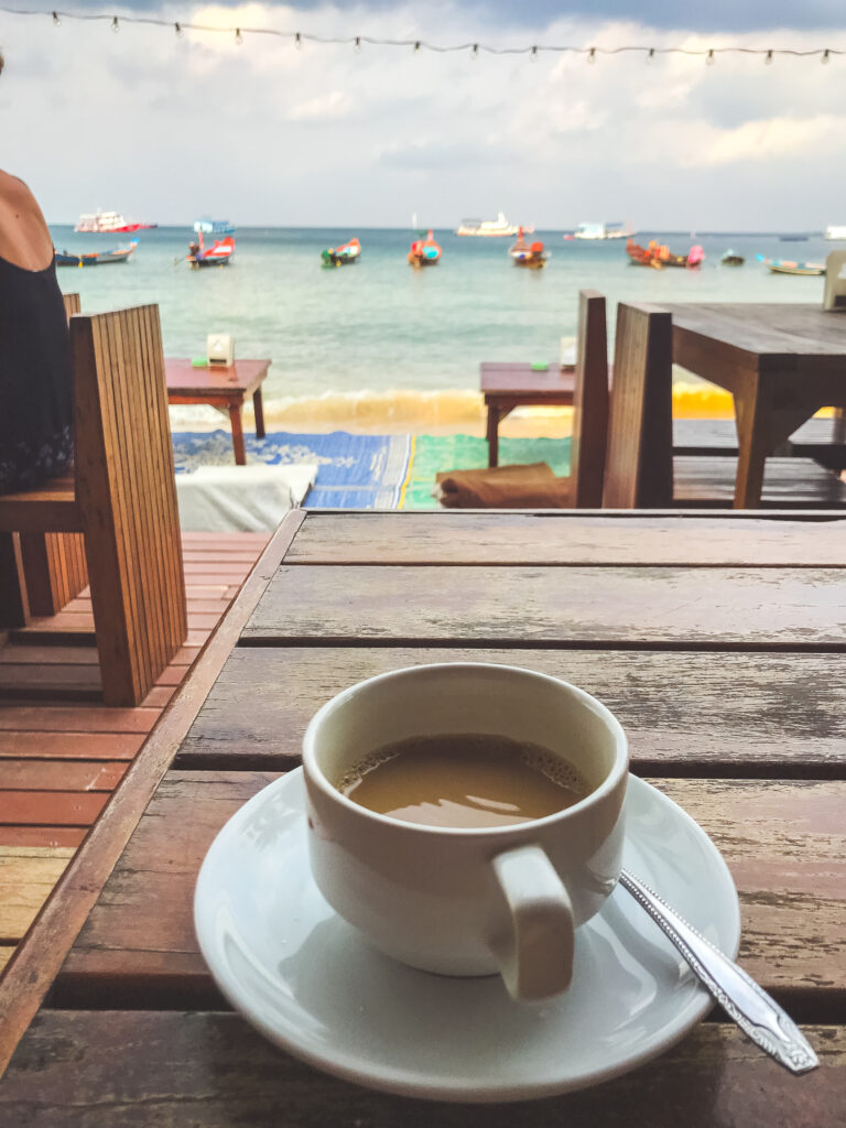 Café no Wind Beach Resort em Koh Tao