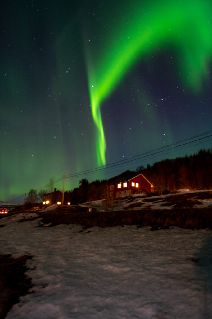 Aurora boreal em Tromso na Noruega