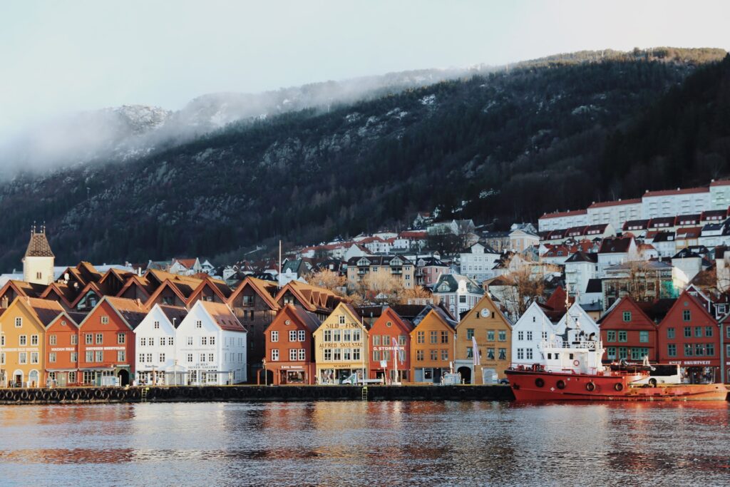 Bryggen em Bergen na Noruega