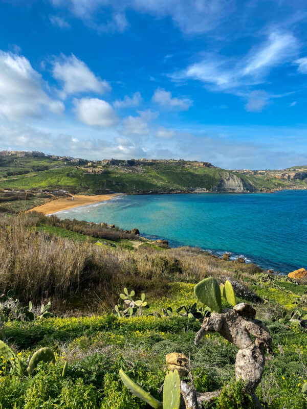 Uma das praias mais bonitas da ilha de Gozo